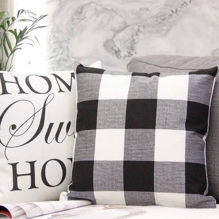 Black and white online buffalo pillows